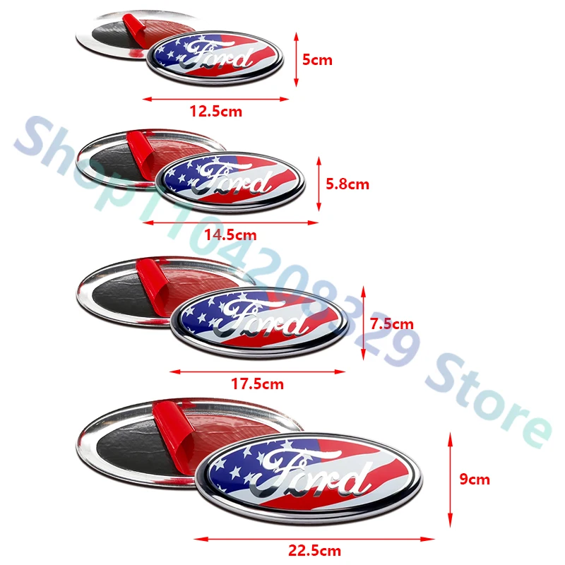 Car Front Grille Emblem Rear trunk Logo Badge Sticker Accessories for Ford Focus mk2 mk3 Fiesta mk7 Ranger Mondeo mk4 S-MAX Kuga