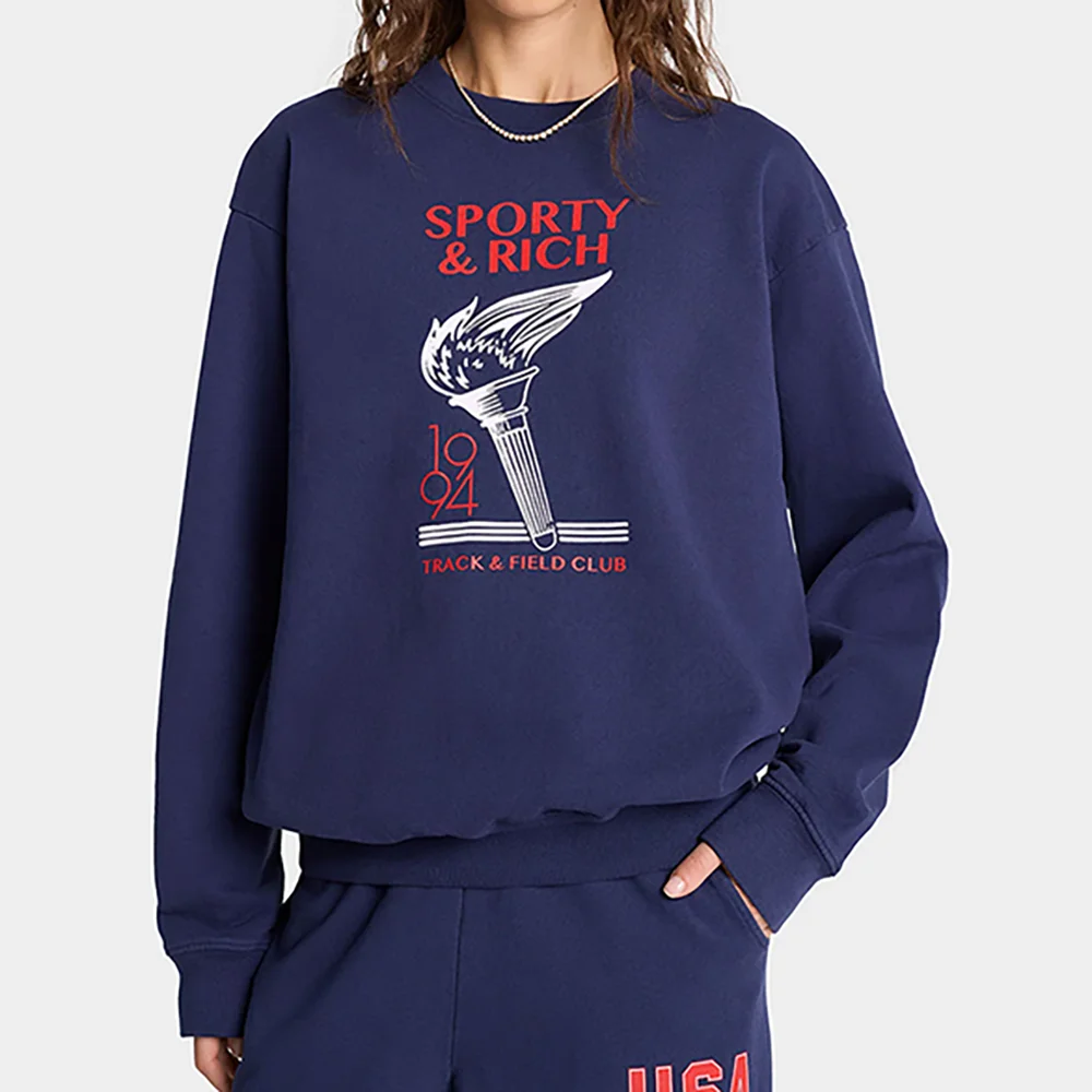 

LISM Winter Letter Graphic Print Sweatshirt Women Long Sleeve Sporty Female Pullover Vintage Casual Lady Top 2025