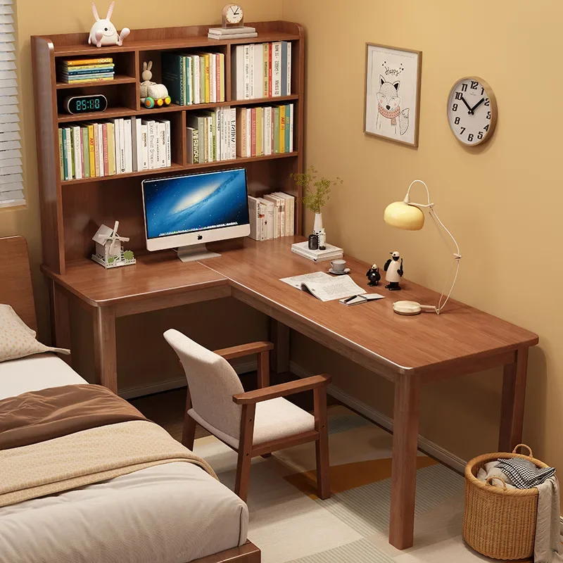 North American solid wood desk, household double long writing desk, simple computer desk