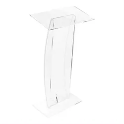 Smooth and transparent acrylic podium, Lucite demonstration podium with 27 inch reading surface platform, suitable for office