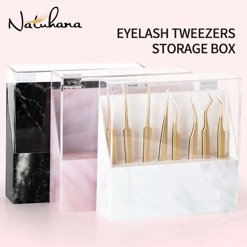 Natuhana Lash Tweezers Storage Box Display Stand Organizer Case Stand Holde Eyelash Tweezer 8 Holes Holder