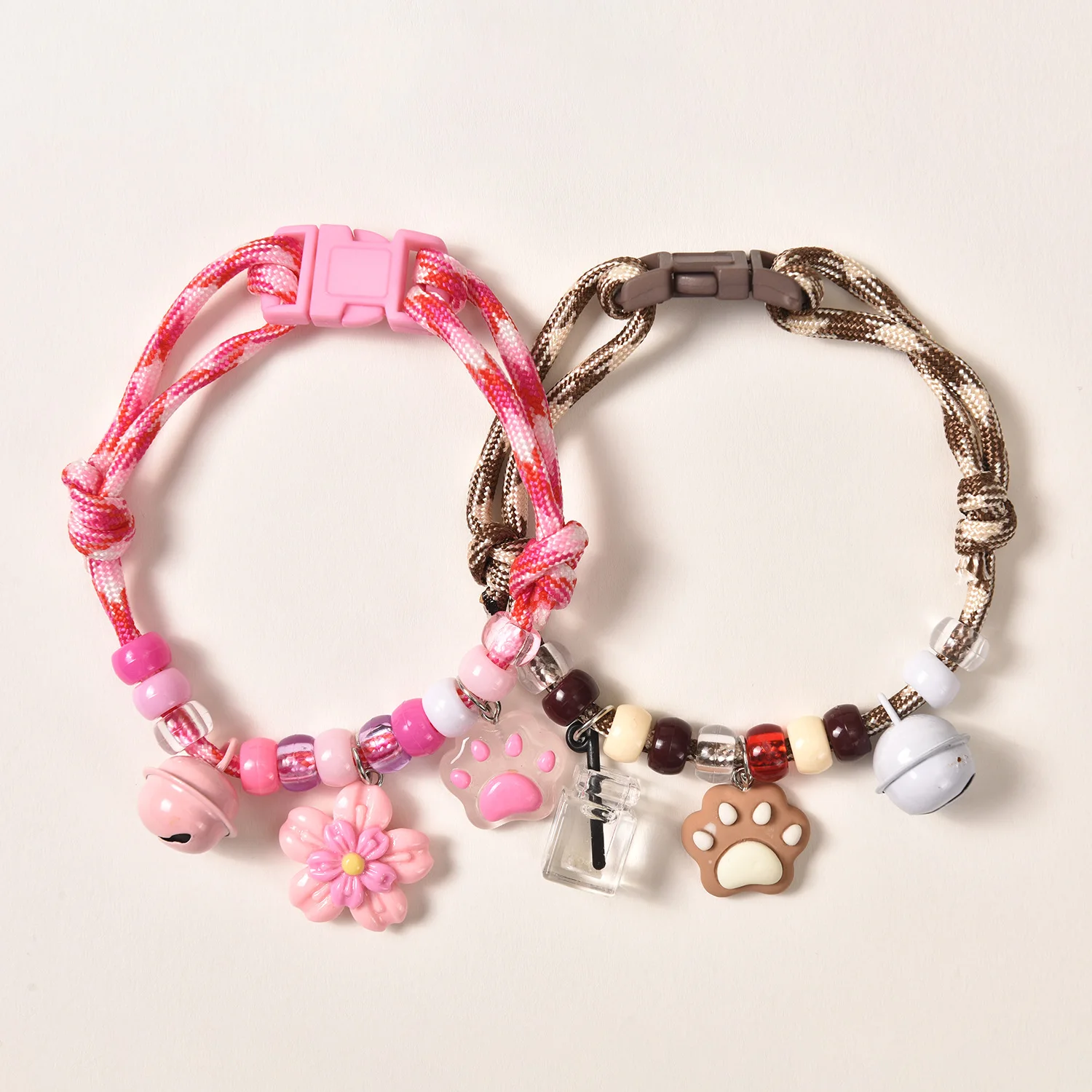 애완동물 비즈 목걸이 액세서리, 피부 친화적인 로프 목걸이, 분실 방지를 위한 개와 고양이 벨 목걸이