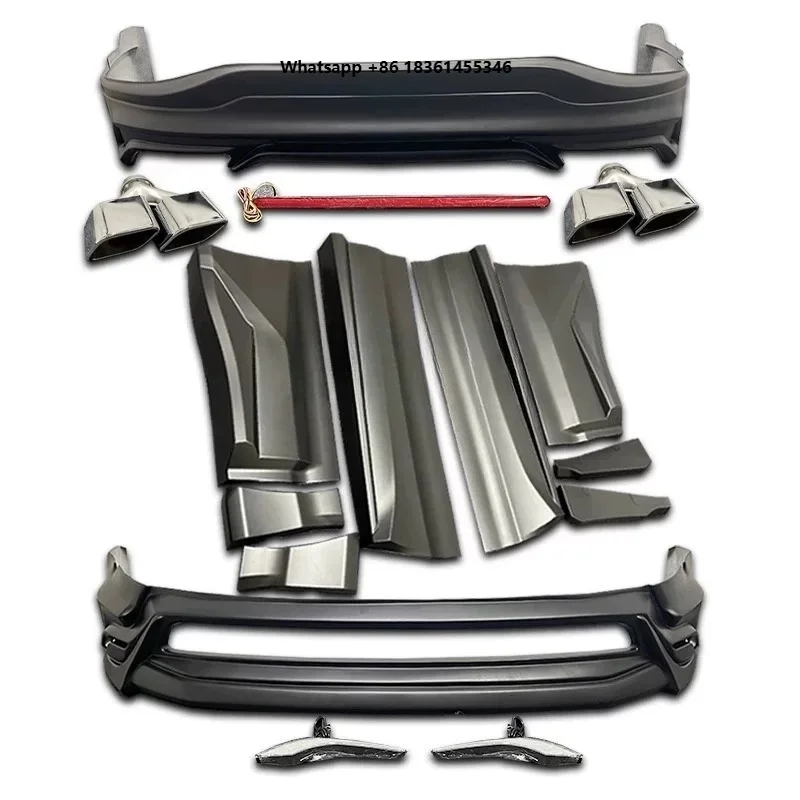 For Harrier Modified New Style Unpainted Front Shovel Rear Lip Side Skirts Tail Throat Body Kit