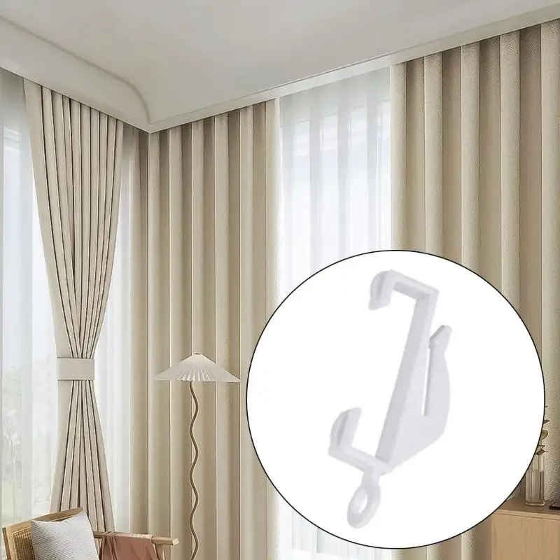 DXAF 100pcs S Curtain Hooks Clip for Track Smooth Operating Drapery Accessories