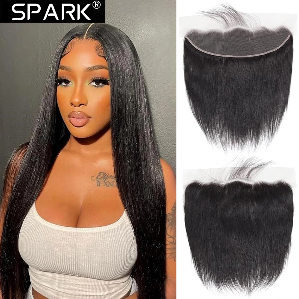 

SPARK 13x4 4x4 HD Transparent Lace Frontal Human Hair Straight Human Hair HD Lace Frontal Natural Black