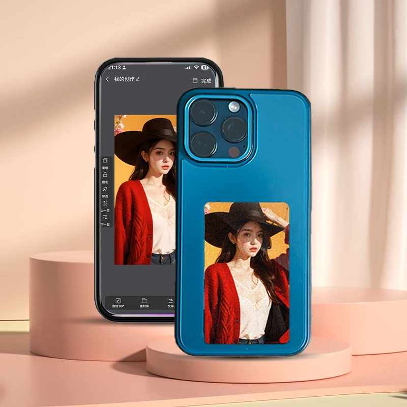 

Mobile Phone Case E-Ink Screen NFC Function For Iphone 13/14/15/16/17Pro Max Wireless Image Screen 3 Color Display Phone Cover