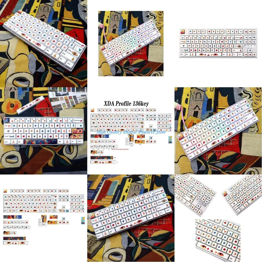 

U2JE 136 Keycaps for 61 64 68 75 84 96 980 104 108 MX- Switch Mechanical Keyboard