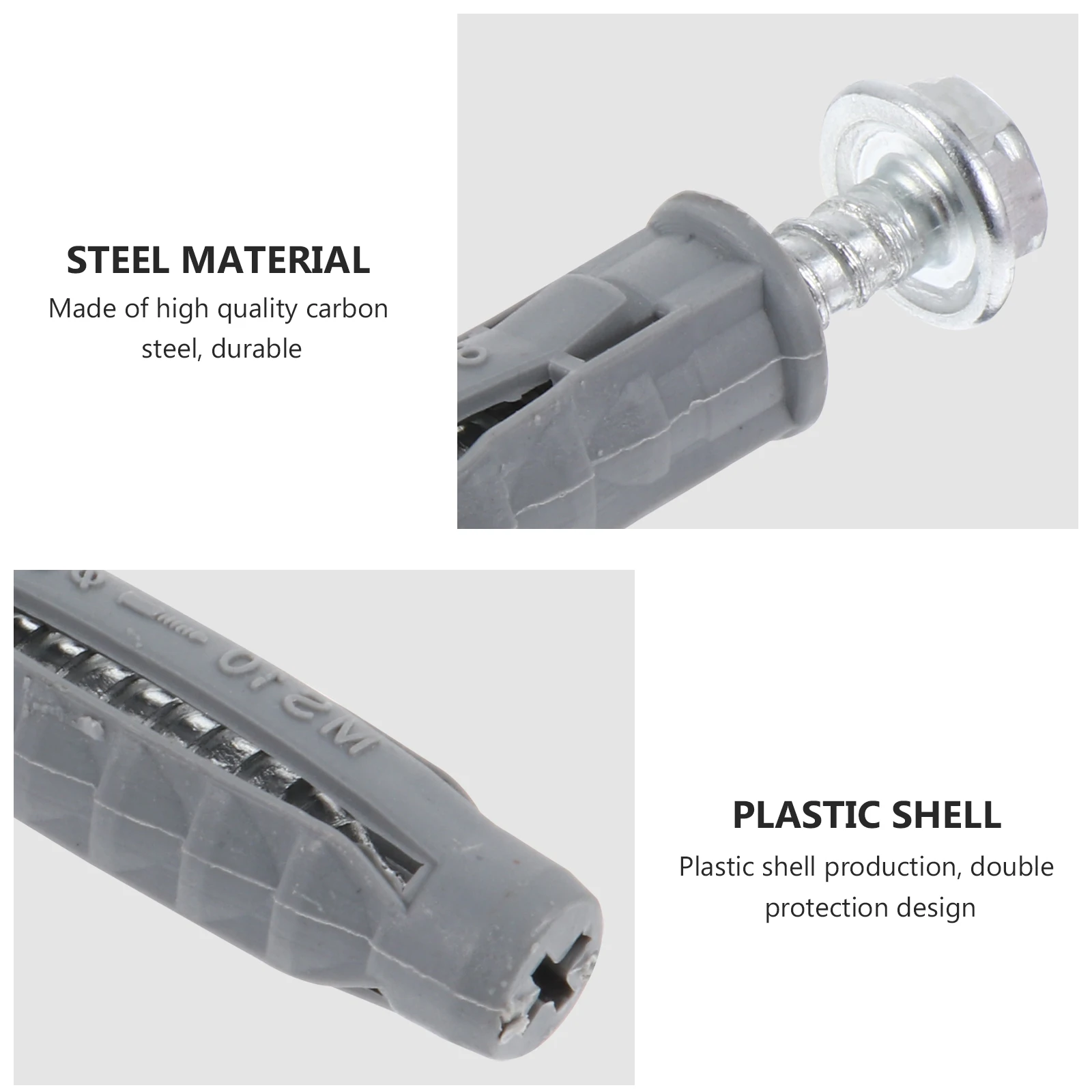 

6Pcs Installation Expansion Screws Heavy Duty Plastic Anchors Carbon Steel Screws for Bracket Mounting Wall Anchors Self