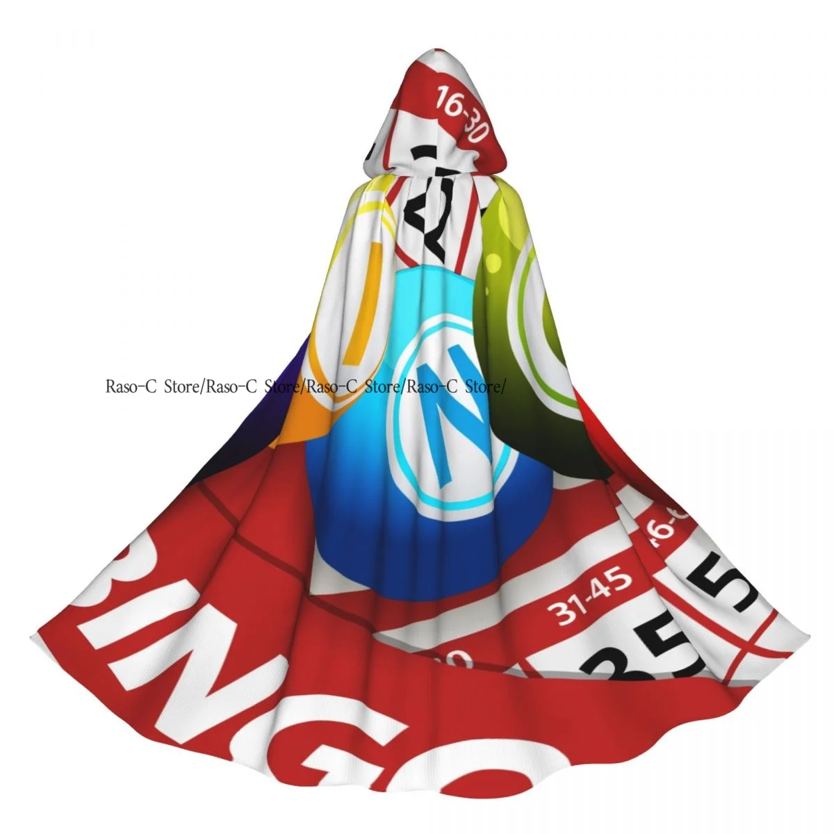 الرجعية خمر البنغو لعبة كرات مقنعين عباءة البوليستر للجنسين الساحرة الرأس زي التبعي #2