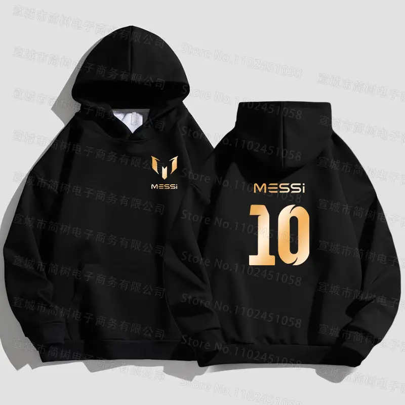 MESSI Hoodie Sweater Solid Color Simple Sports Wear Couple Fashion Simple Pullover Top Loose Large Coat