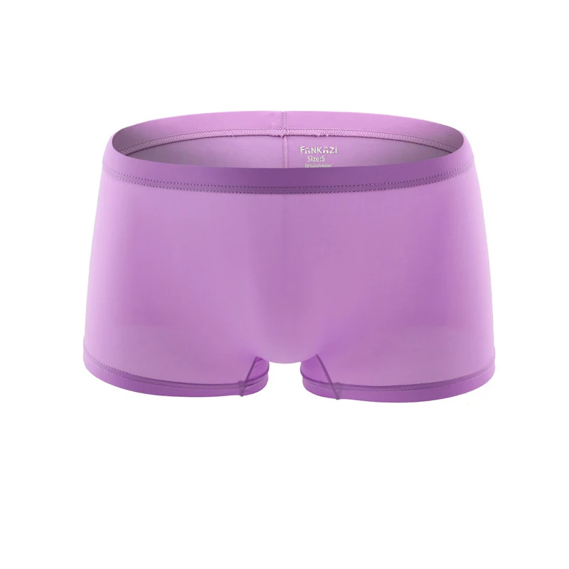 

Boxer Seamless Panties Men Sexy Solid Ice-silk NylonUnderpants Comfortable Breathable Underwear Calzoncillo Hombre Underpants