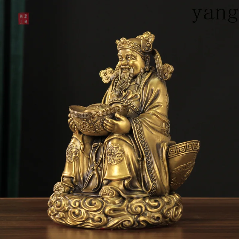 CX brass God of Wealth ornament ingot Buddha statue store offers housewarming gifts