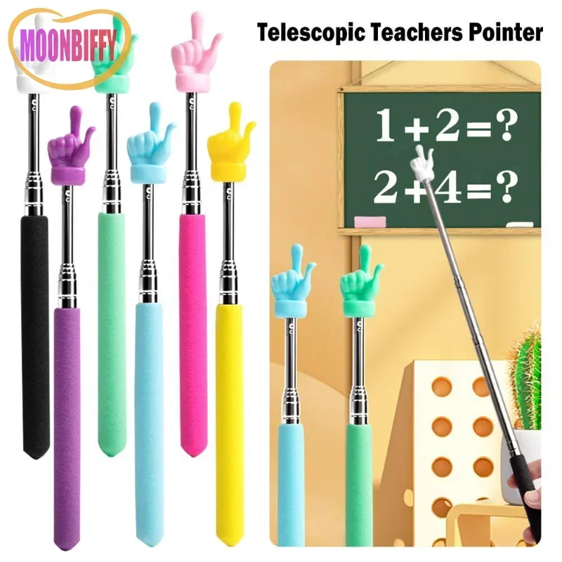 

Retractable Teacher Pointer Finger Design StainlessSteel Telescopic School Teaching Pointer Stick Teacher Supplies for Classroom