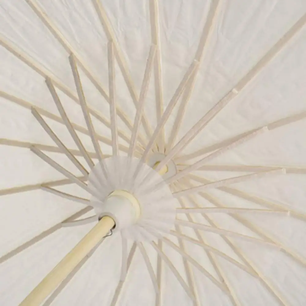 Chinese Style Oil Paper White Umbrella Paper Women Umbrella Japanese Blossoms Silk Ancient Dance Umbrella Decorative Umbrella