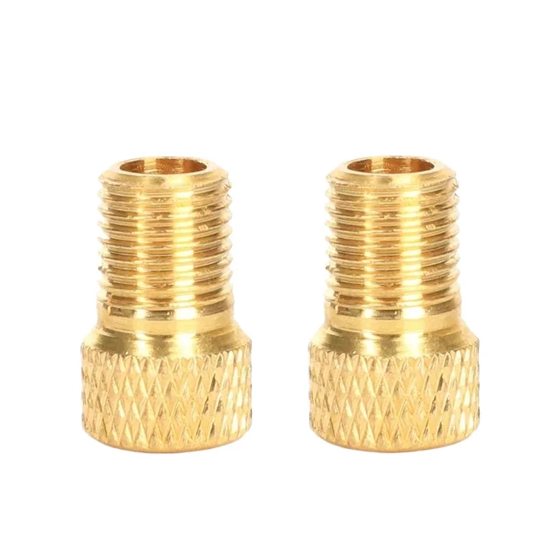 AliExpress Bicycle Presta To Schrader Adapter Bike Tire Valve Adapter Copper Golden Bicycle Pump Tire Valve Connectors F/V To A/V Converter
