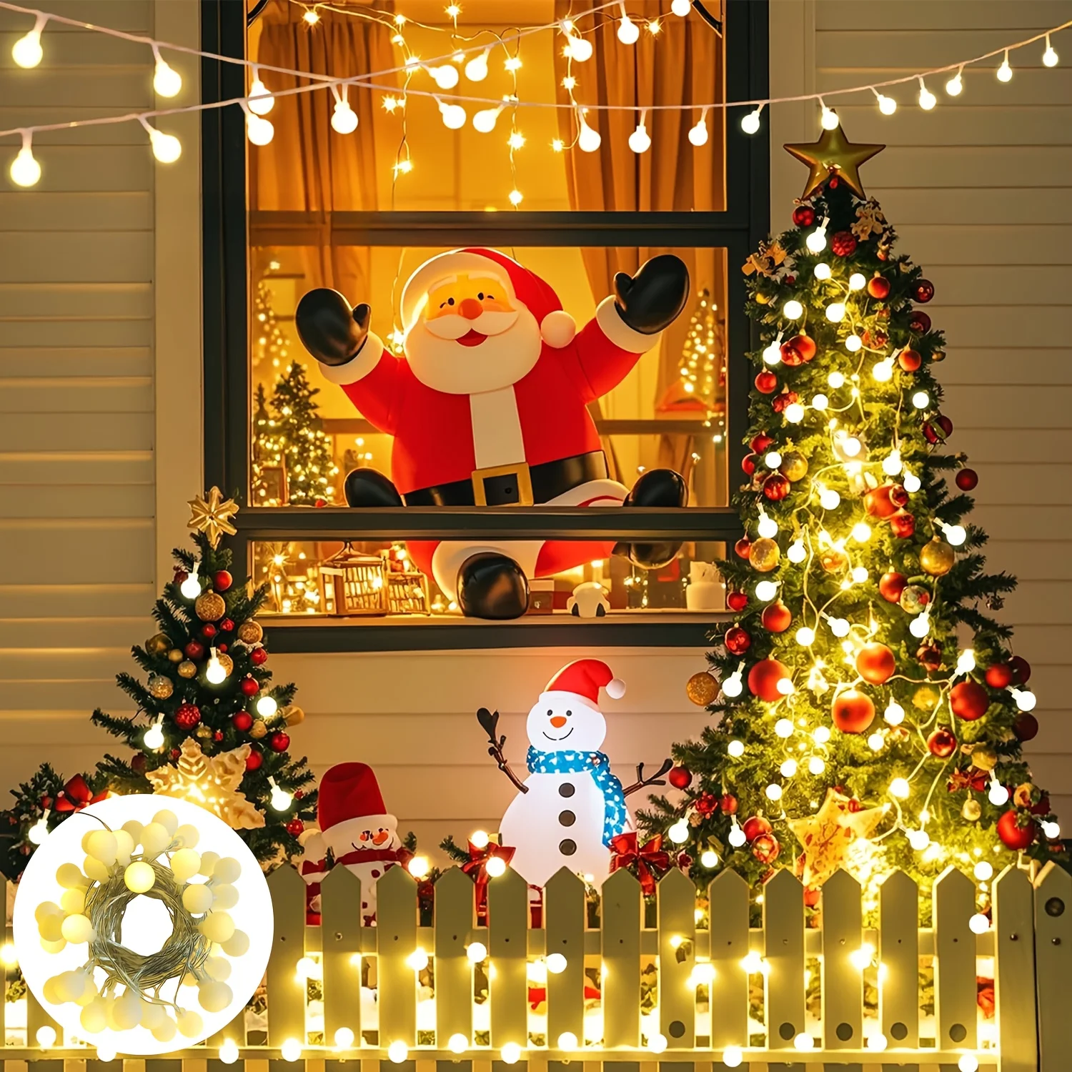 

Pop LED Crystal Ball String Lights Fairy Lights Waterproof 8 Modes With Remote Garland Lights For Home Party Garden Christmas De