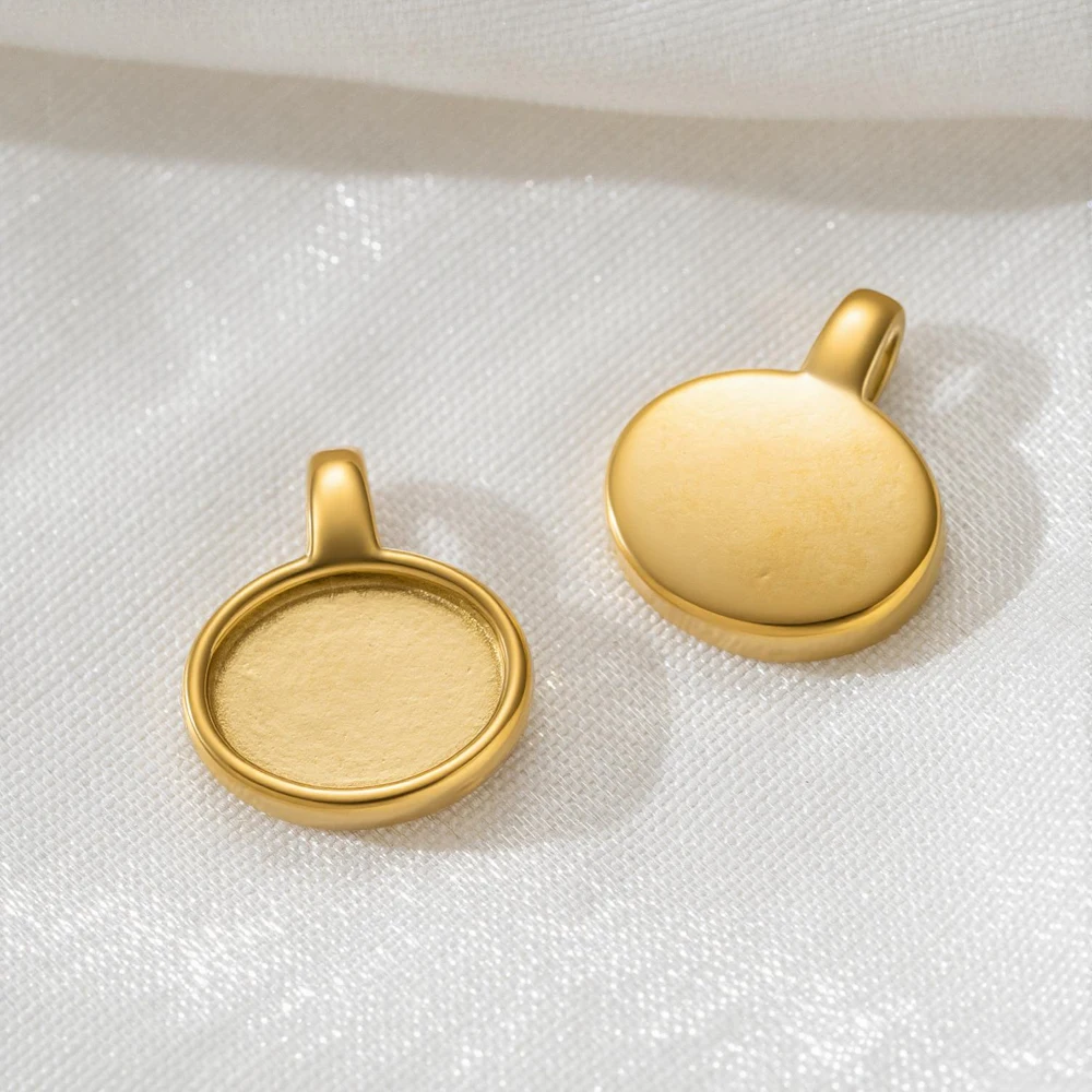 5pcs Stainless Steel Oval Shape Pendant Cabochon Base Setting Tray Blank Charms For DIY Earrings Jewelry Making Supplies Crafts