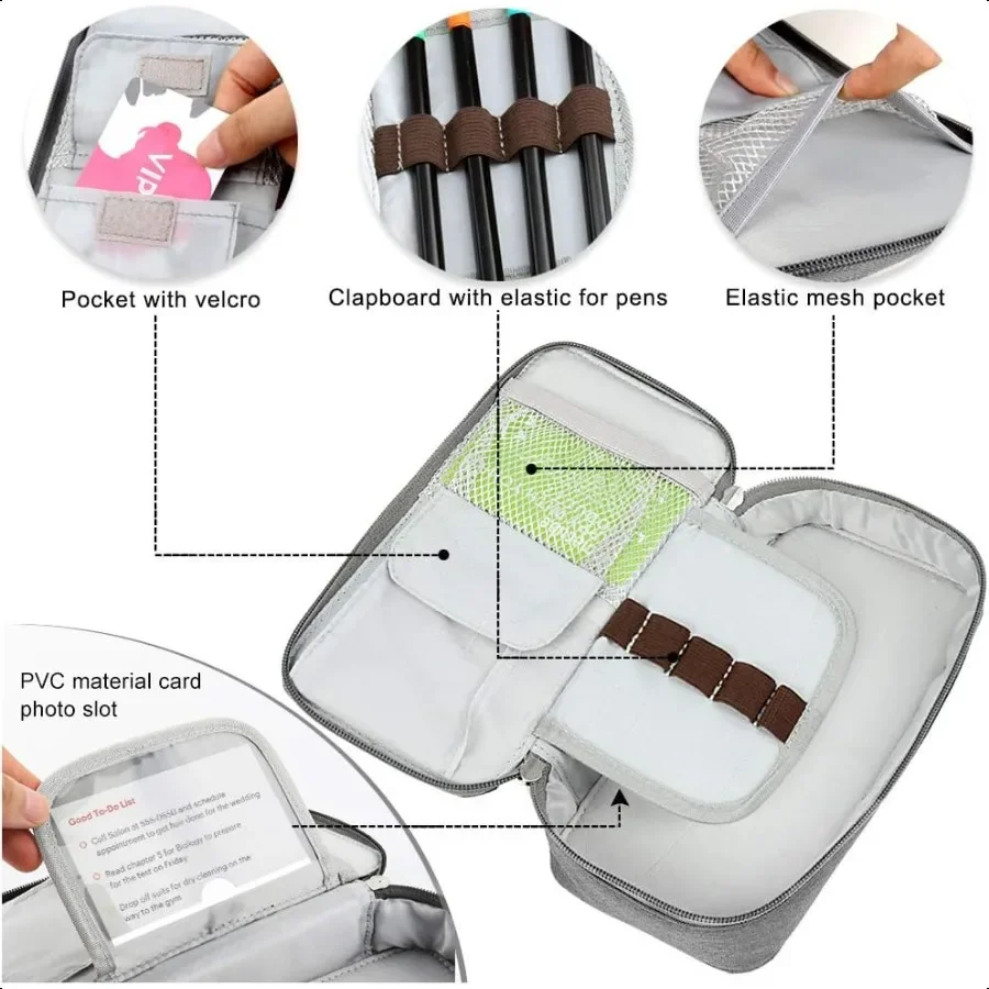 Pencil Case Capacious Pen Pencil Holder Box Makeup Pens Pouch Oxford Cloth Bag Large Storage Stationery Organizer with Zipper f