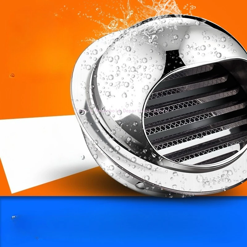 Stainless Steel Ventilation Exhaust Grille Round Brushed Bull Nosed External Extractor Wall Vent Outlet Vent Grille Cooling Vent