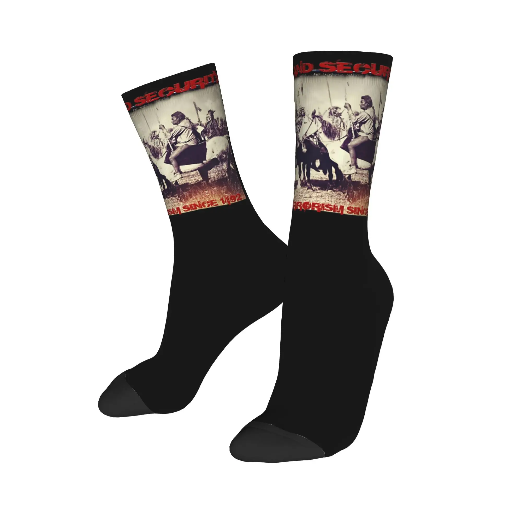 Autumn Winter Colorful Men's Women's The Original Homeland Security Socks  Sweat Absorbing Crew Socks