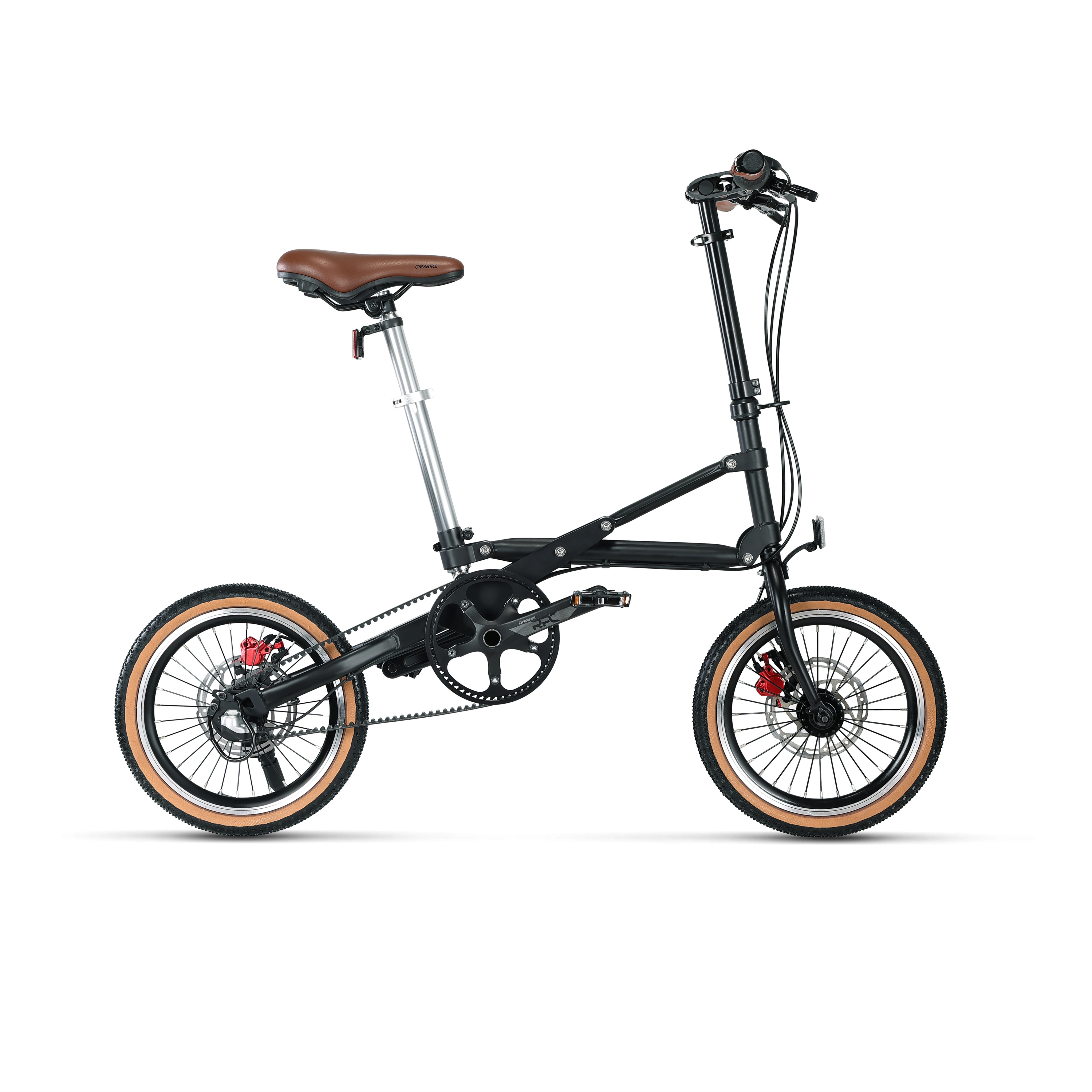 

YTYIN 16 Inch One Second Folding Bike with Hydraulic Disc Brake and Internal Variable Speed Belt Drive System