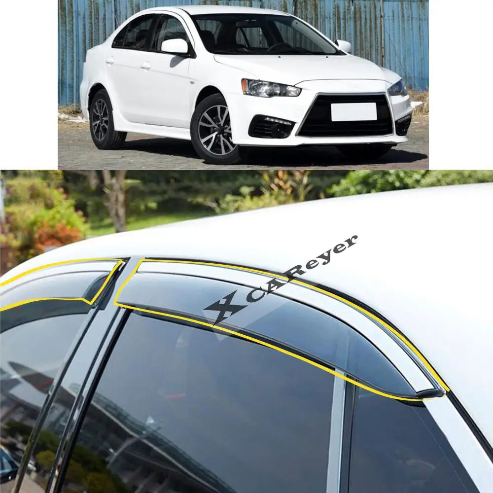 

Автомобильная наклейка для Mitsubishi Lancer EX 2010 2011 2012 2013 2014 2015, пластиковое оконное стекло, ветрозащитный козырек, защита от дождя и солнца