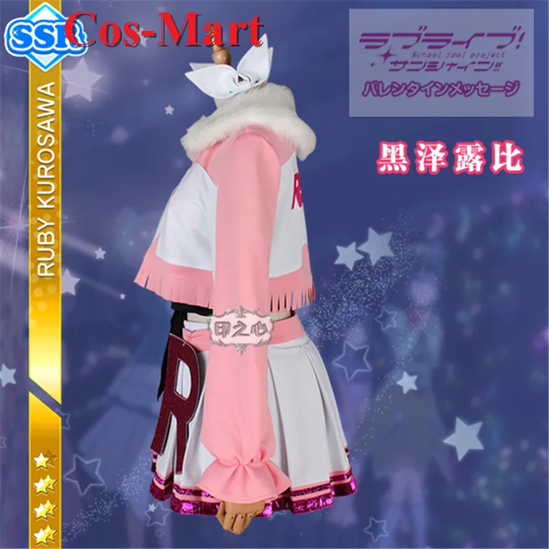 Cos-Mart Anime LoveLive Sunshine Kurosawa Ruby Cosplay Costume Miracle Wave Series Pink Dress Activity Party Role Play Clothing