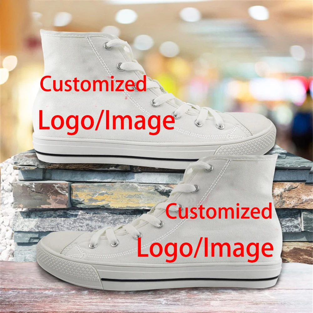 Custom Shoes Customized Your Logo Image Womens Low Top Canvas Shoes Spring Autumn Lace Up Sneakers Shoes Free Dropshipping