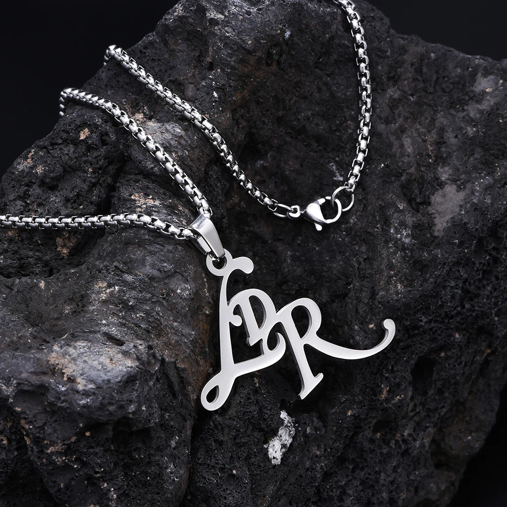 Stainless Steel Letter Necklace Women Fashion Design Hip-Hop Trend Unique Accessories Jewelry Necklace For Party Dating Gift