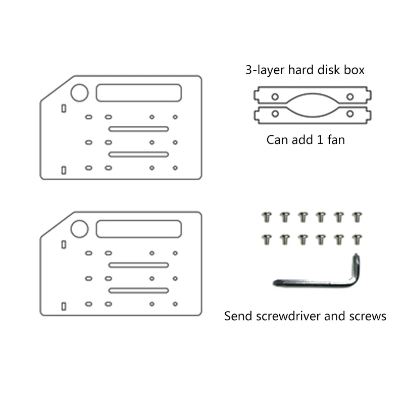 New 3.5 In DIY Acrylic Hard Disk Bracket Bay Desktop Computer External Hard Drive Shelf Rack HDD Storage Box Organizer Case