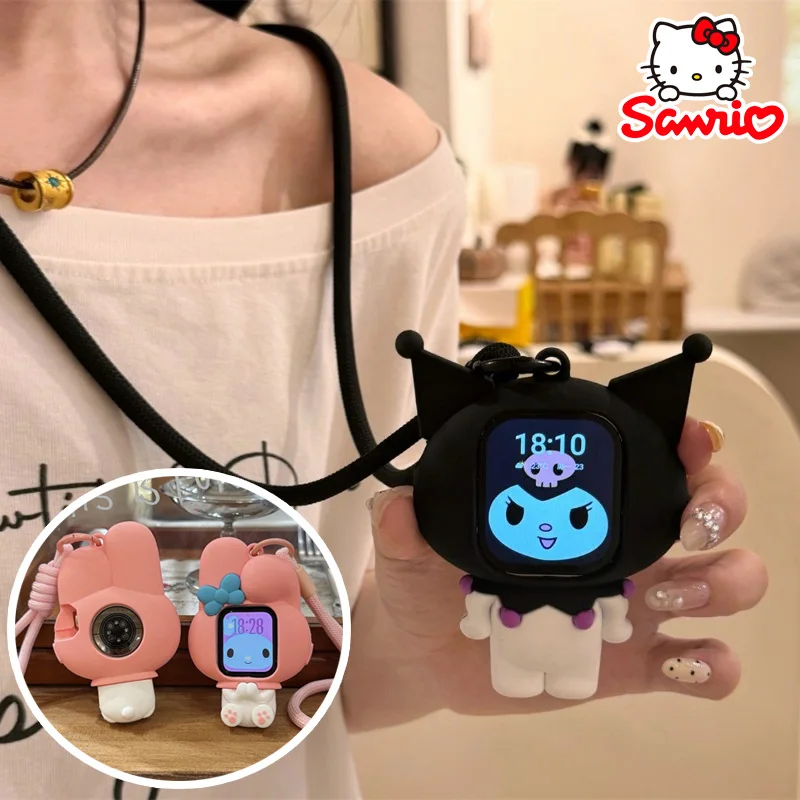 Funda Protectora de Silicona con Correa de My Melody y Kuromi de Sanrio para Apple Watch Series 11 10 9 8 7 6 SE 5 4, Diseño de Anime, Carcasa Suave, Regalo