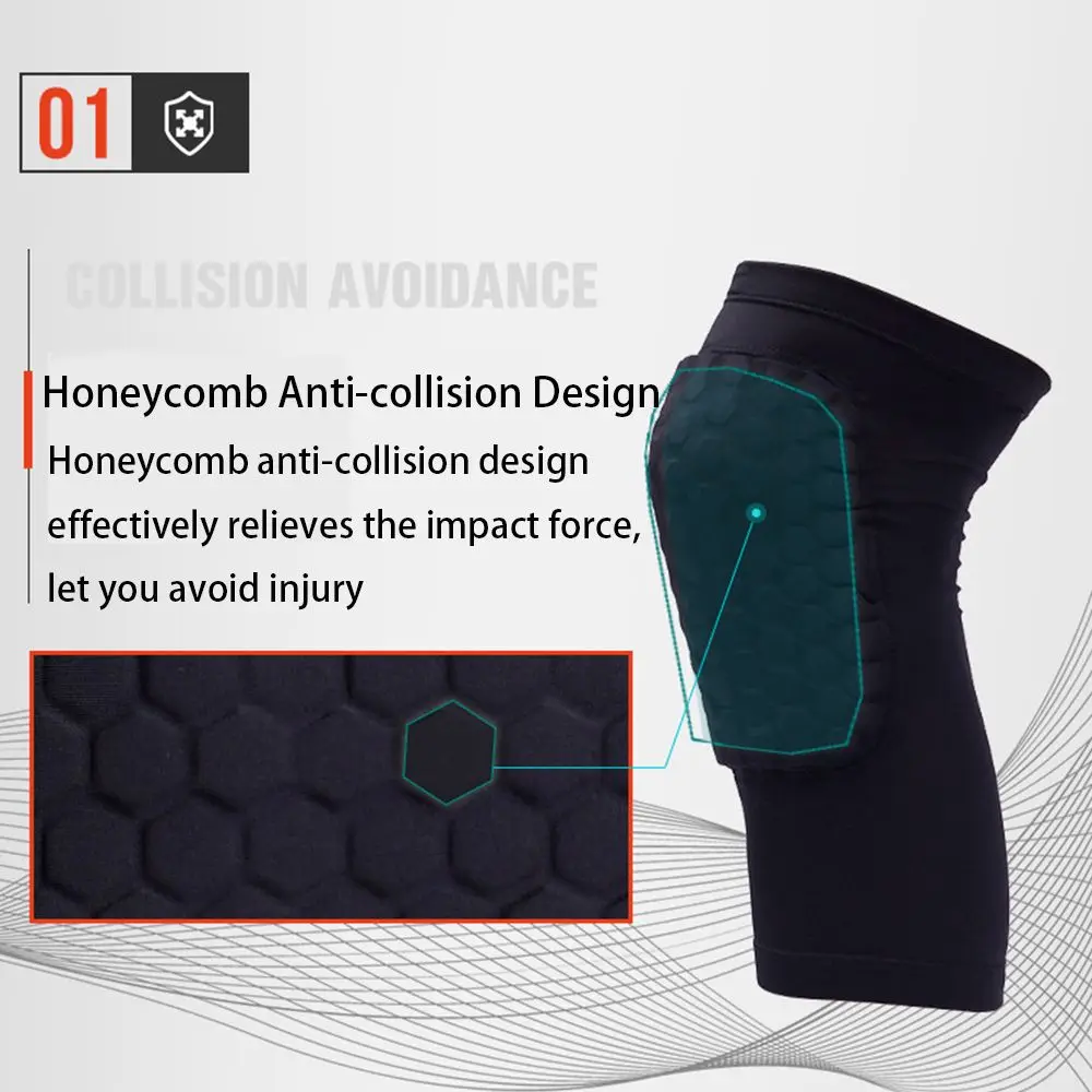 Short Design Volleyball Gift for Friend Polyester Honeycomb Brace Kneepad Unisex Knee Pad Compression Leg Sleeve Fitness Gear