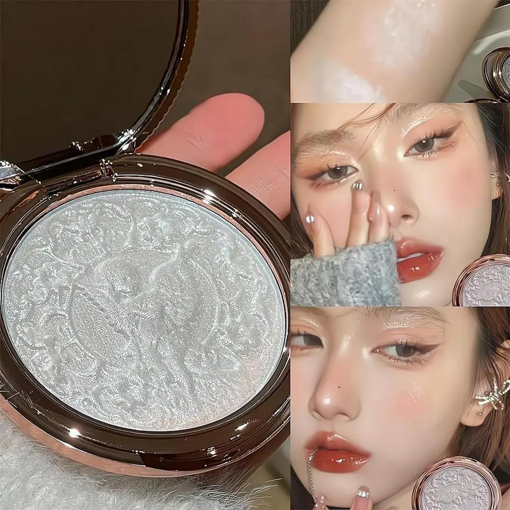 Little Angel Pearl Glow Highlighter Palette 4 Shades Fine Shimmer Face Illuminator Powder Waterproof Long Wear Makeup Gift