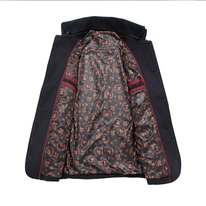 New Winter Men Stand-up Collar Woollen Trench Coats Male Business Casual Cashmere Blazers Jackets Overcoats Quality Suits Coats