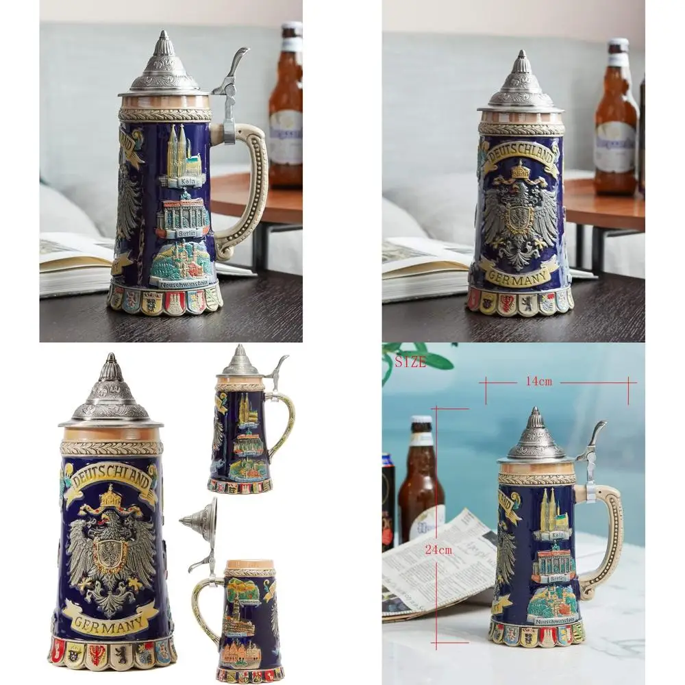 

Немецкая кружка из керамики с гербом викингов, объем 0,6 л, идеально подходит для подарков мужчинам на день рождения