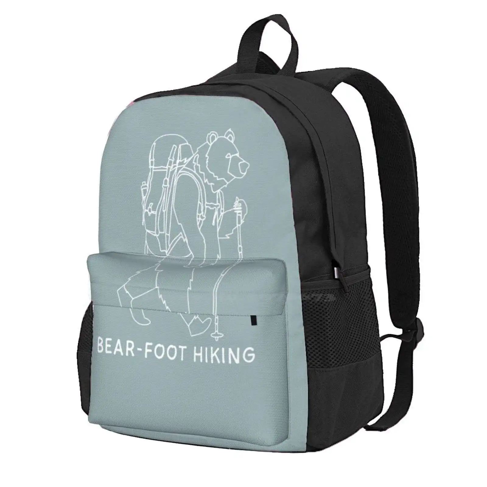 Bear-Foot Hiking Stroke Version Hot Sale Schoolbag Backpack Fashion Bags Bear Animals Hiking Puns Punny Simplistic Stroke