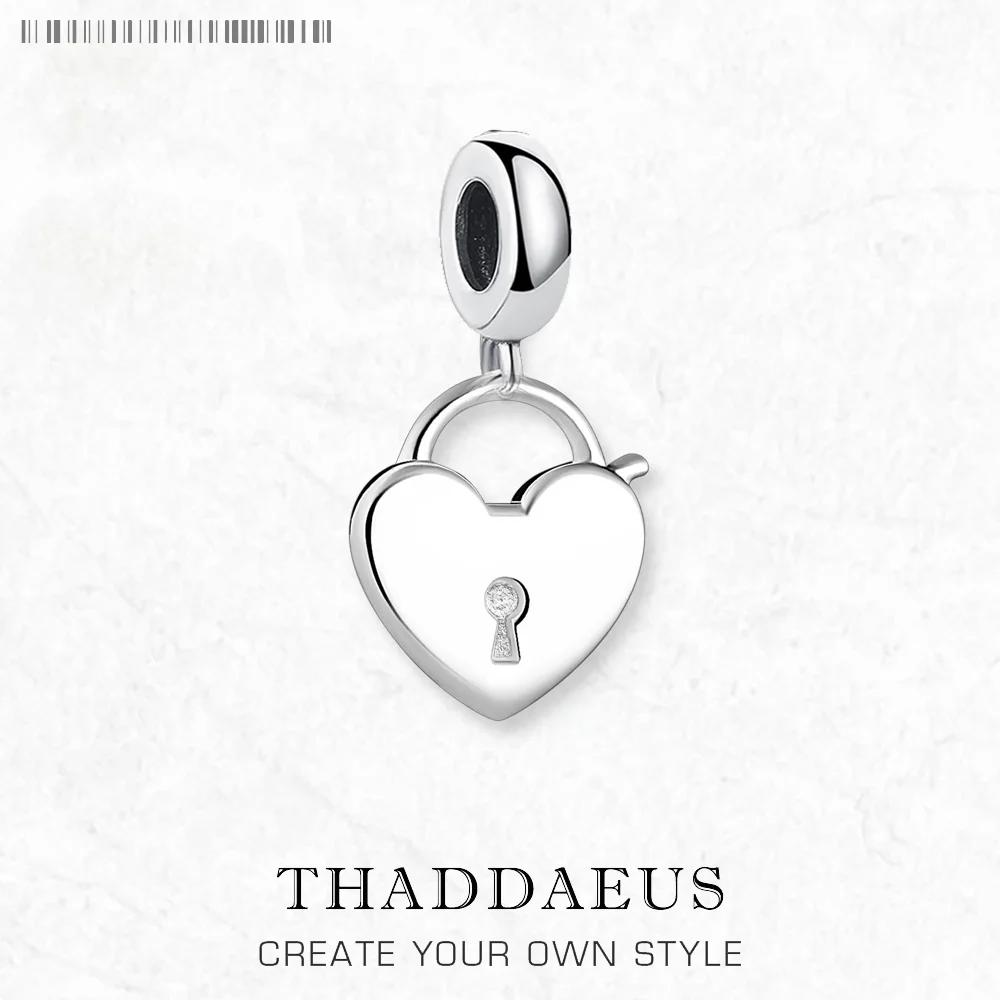

Lockheart Heart Padlock Dangle Charm Pendant Romantic Sterling Silver 925 Fashion Jewelry Women Love Valentine Day Gift