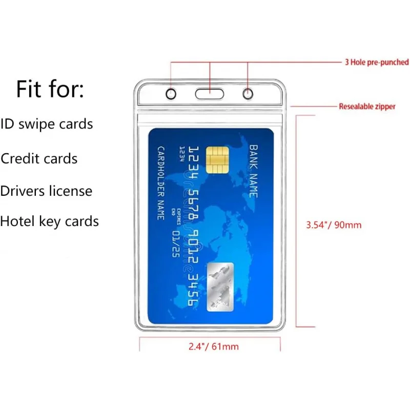 3팩 크루즈 랜야드 및 ID 홀더 세트 - 평평한 ID 랜야드와 튼튼한 투명 수직 ID 카드 명찰 홀더 (블랙 3)