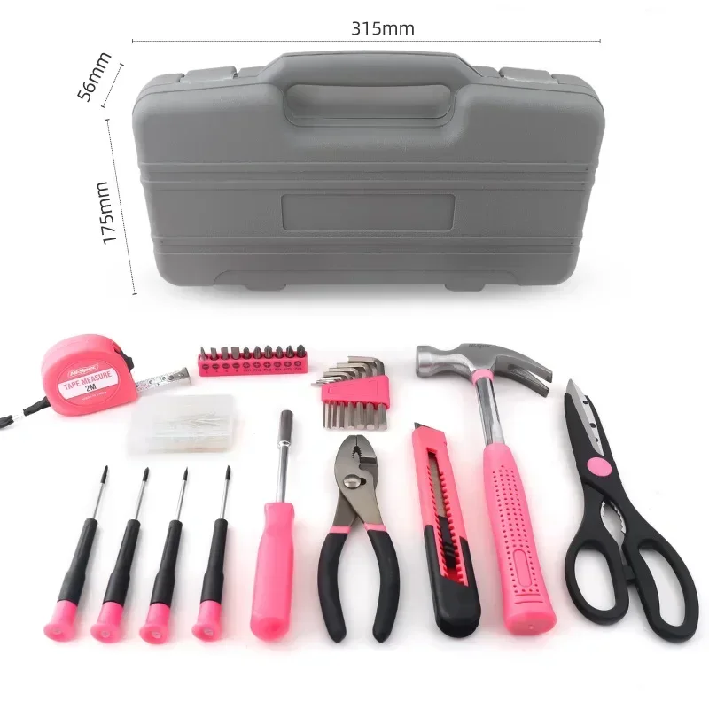 62-Piece Multifunctional Household Hand Tool Set with Hammer and Tape Measure description 5