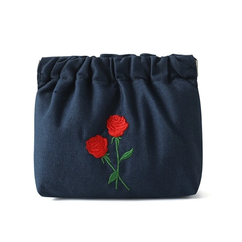 

Модная холщовая сумка для хранения с цветочным узором и вышивкой, косметичка, многофункциональный кошелек для монет, многоцелевое использование