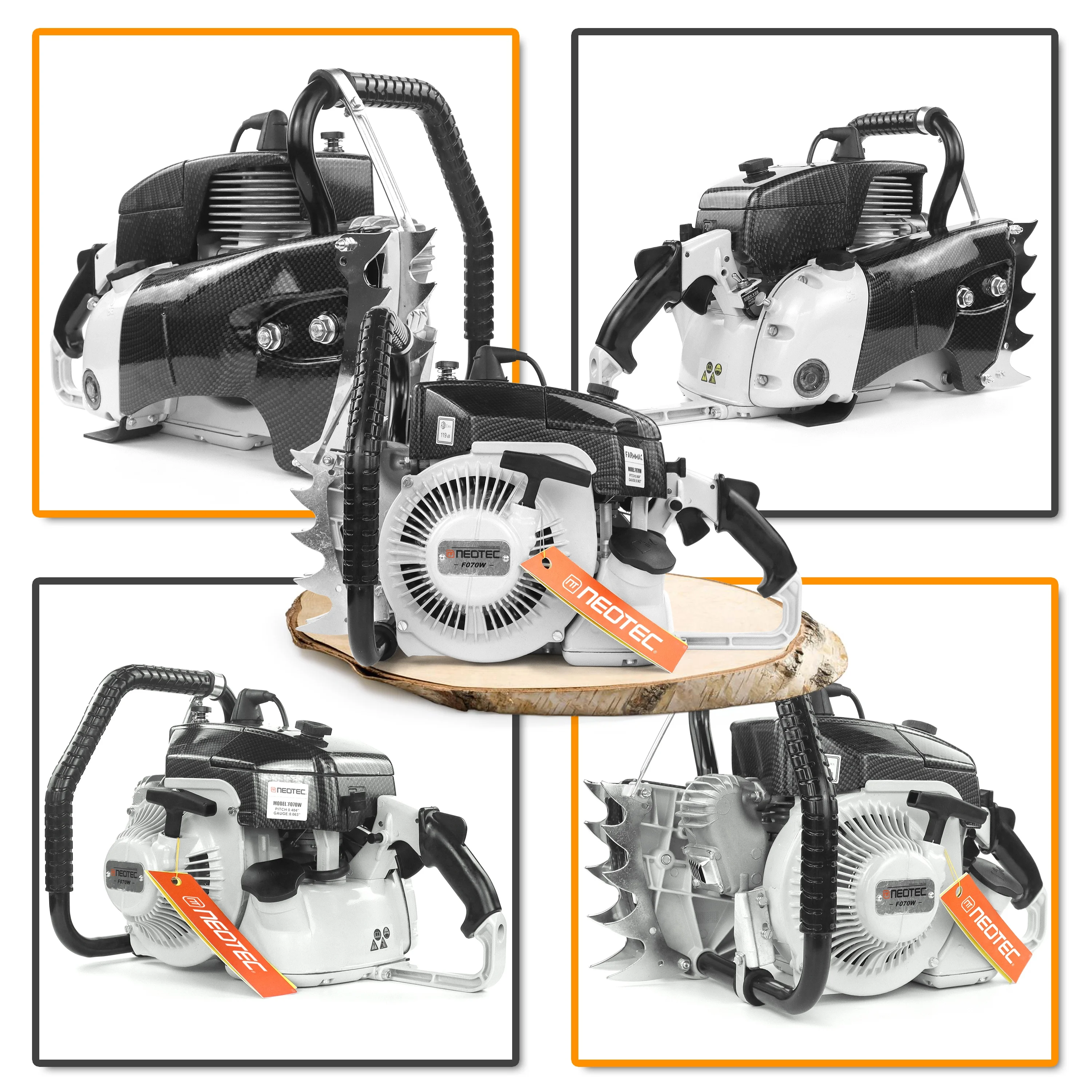 105cc Wood Cutting Machine Petrol Chainsaws F070W 2-Cycle 4.8KW 6.4HP Chainsaw