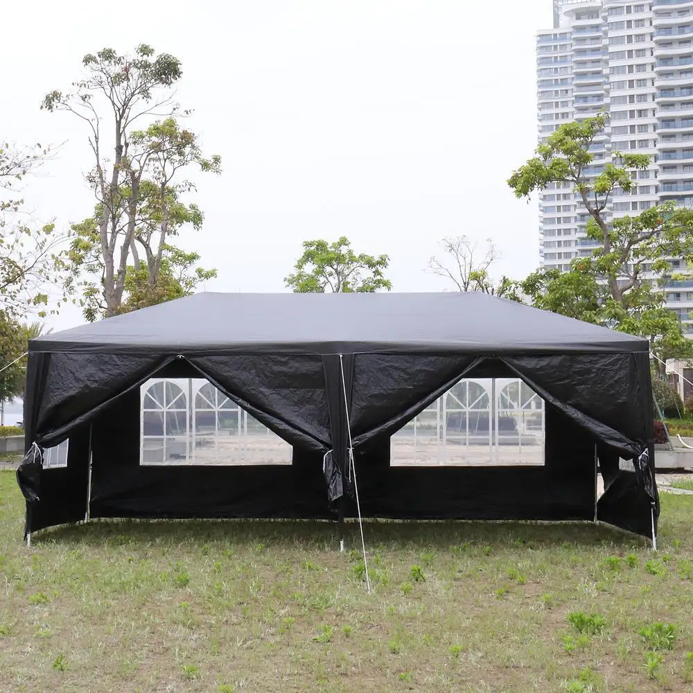 Imagem -05 - Gazebo Preto Exterior para o Partido Barraca do Casamento Dossel Pavilhão do Pátio 10 ft x 20 ft