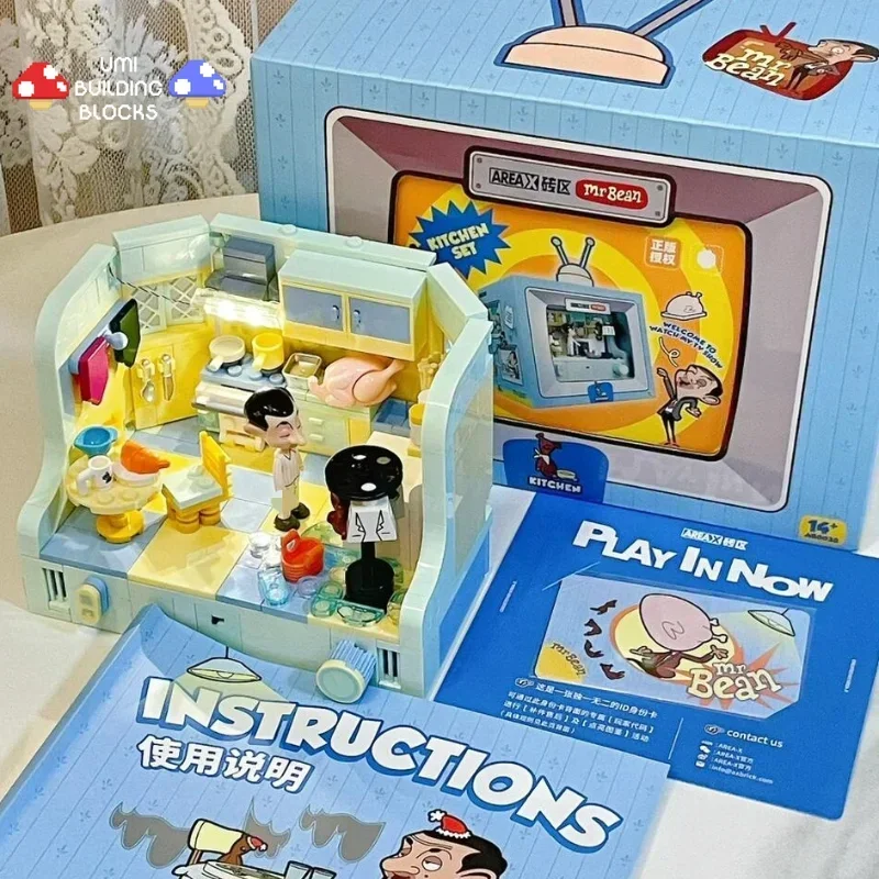 Anime mr. Bean House Szene Serie Baustein Kreativität klassische Häuser Modell Ziegel Dekoration Puzzle Spielzeug für Weihnachts geschenke
