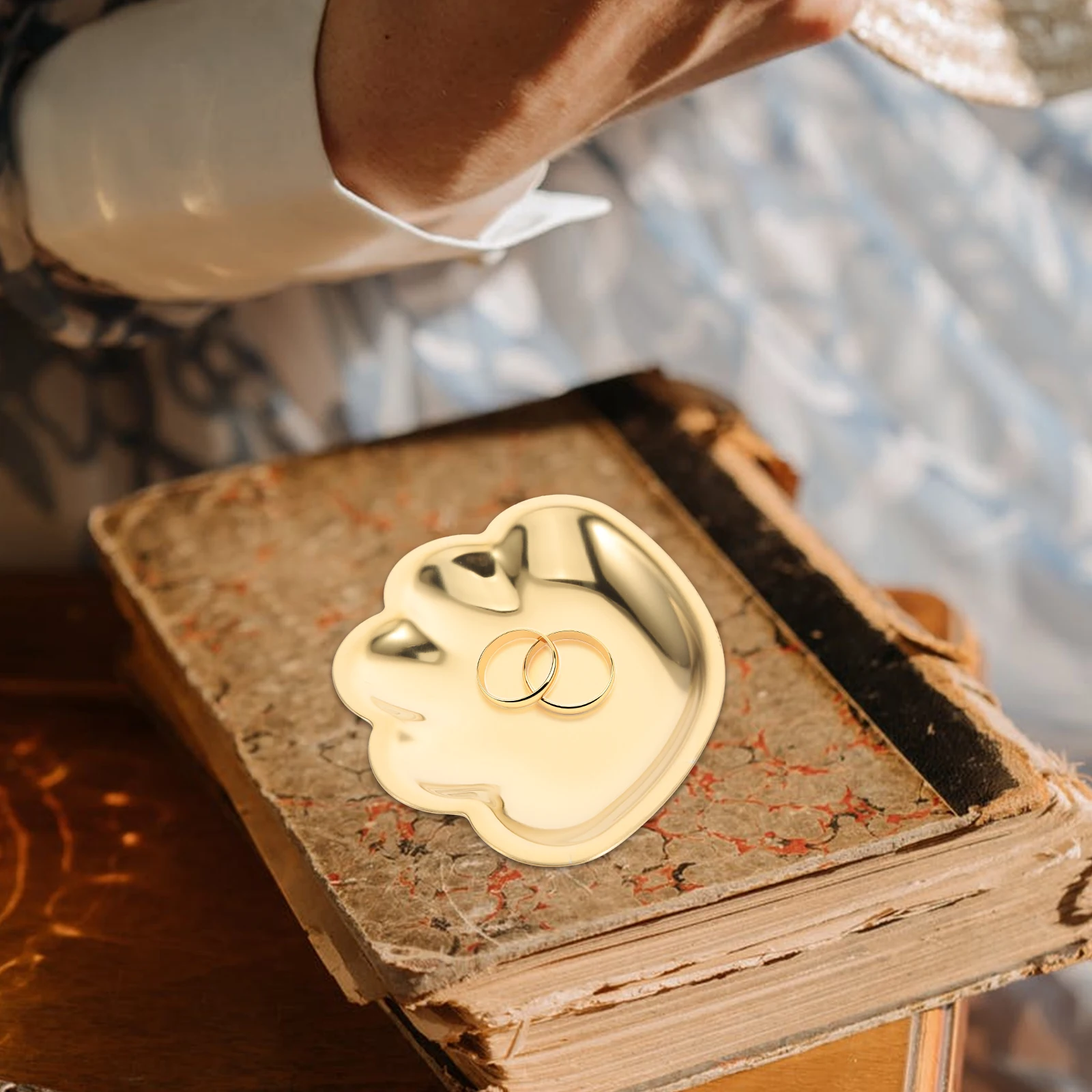 

Ювелирная тарелка, металлический поднос в виде ракушек, компактный размер, решения для хранения, косметика для спальни, домашнего использования, ganizer