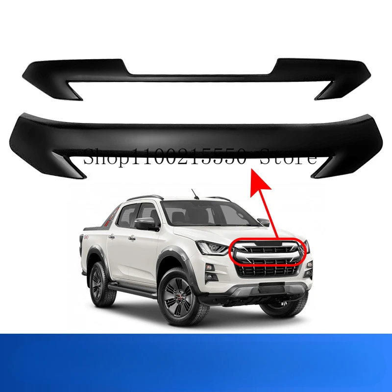 

Для Isuzu D-MAX DMAX 2021 2022 2023 ABS Черная передняя решетка гриль капот декоративная крышка передняя сетка отделка внешние аксессуары