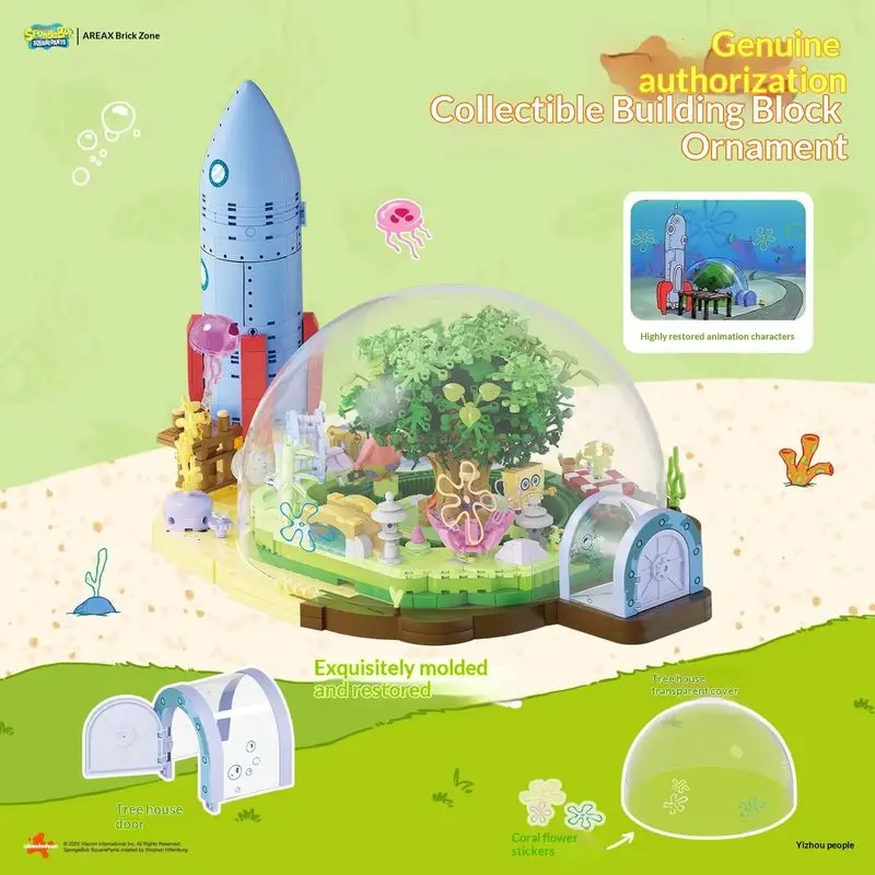 

Areax Губка Боб Санчающие щеки Купол Дом на дереве Строительные блоки Слепая коробка Сборка Модельный комплект Игрушка «сделай сам» Детские фанаты Рождественский подарок