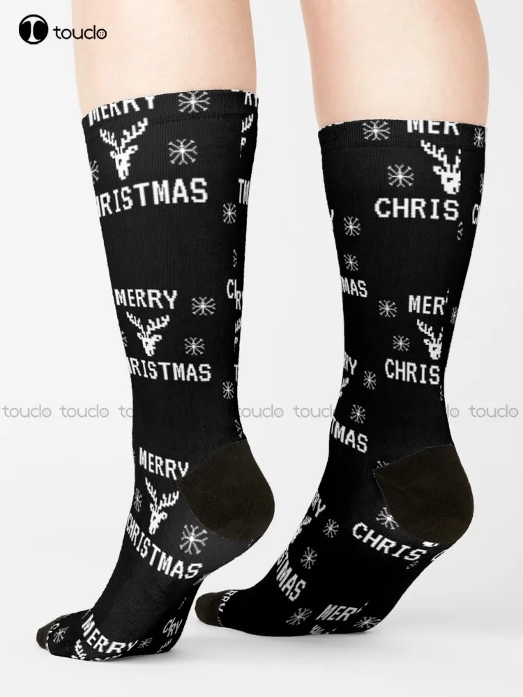 Ugly Christmas Merry Christmas Reindeer Socks Funny Socks For Women Christmas Gift Unisex Adult Teen Youth Socks Custom