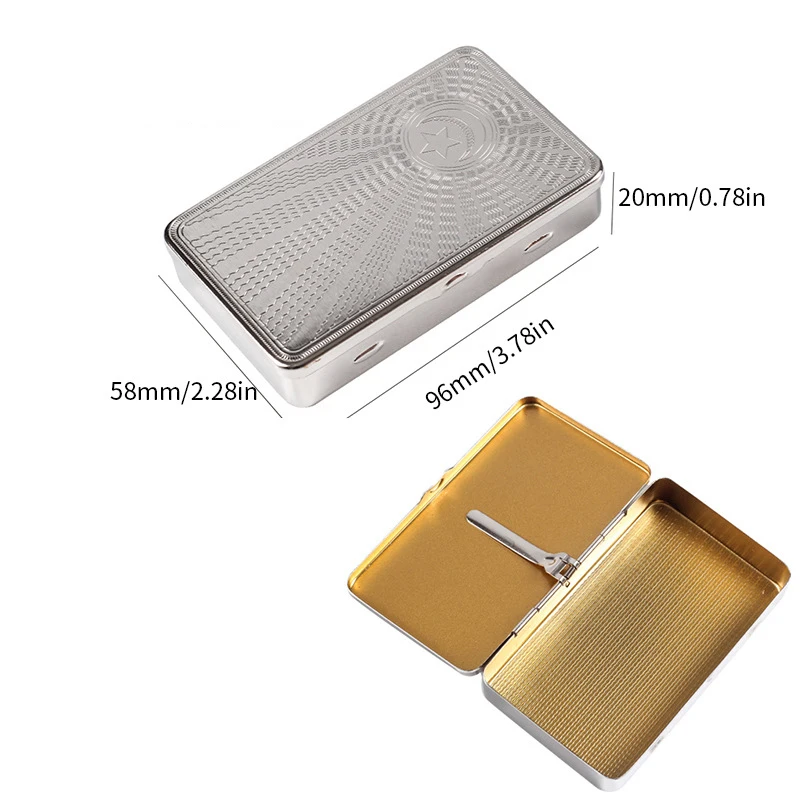 Portable Metal Tobacco Storage Vintage Classic Cigarette Case Paper Holder Hand-rolled Smoking Box with Clip Smoking Accessories - view 6