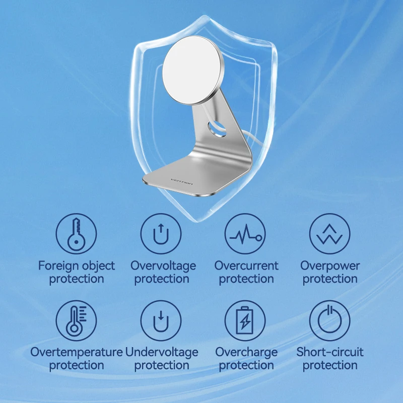 Vention 15W Magnetic Wireless Charger Stand For iPhone 15 14 13 12 Pro Airpods Apple Watch Fast Charging Phone Station Holder