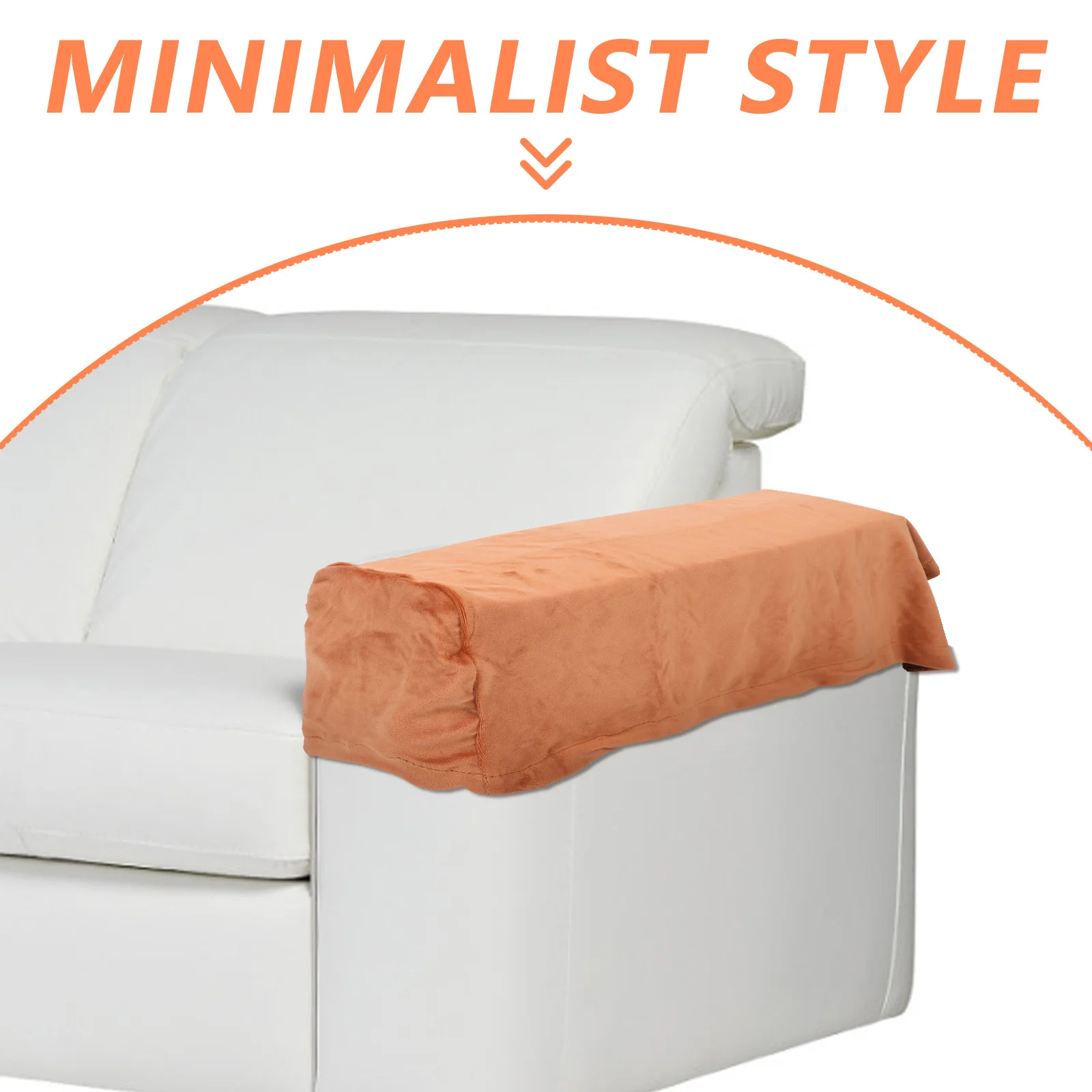 

2Pcs Sofa Armrest Cover Elastic Protector Solid Color Camel Comfortable Home Office Shop Sofa Armrest Cover
